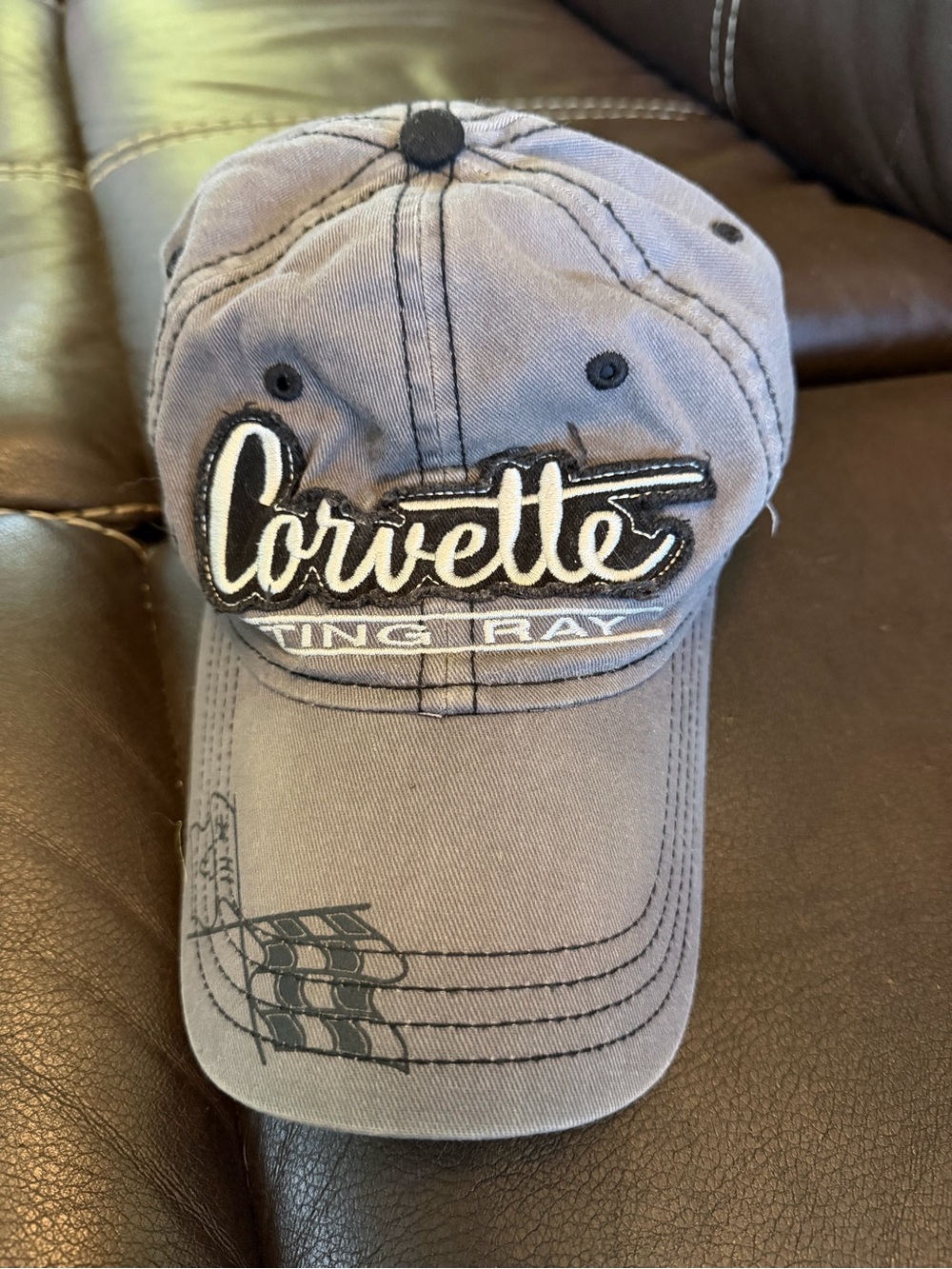 Corvette C6 Stingray Embroidered Baseball Cap - Gray